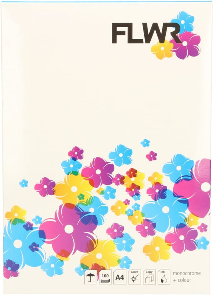 FLWR - Stickervellen / 10 stickers per A4 / Wit / 105x57 mm / 1000 stickers