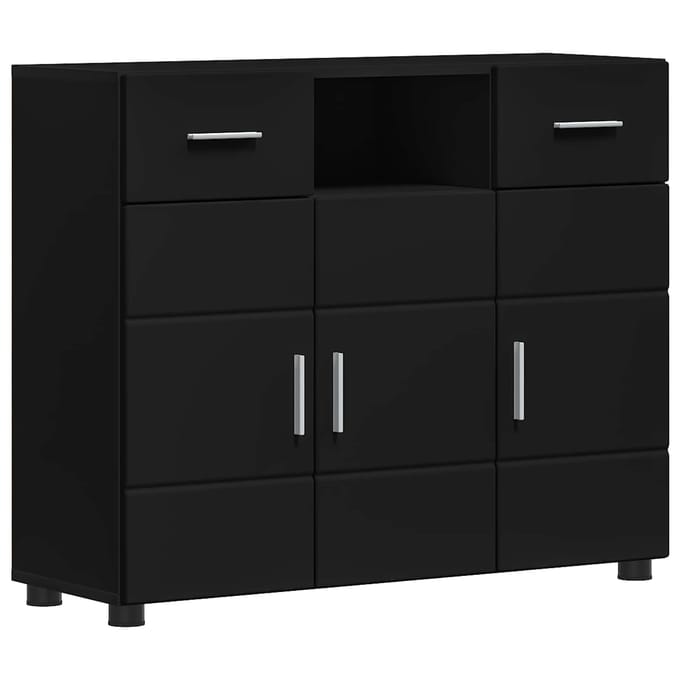 vidaXL - Houten - Kast - Zwart - Bewerkt - hout