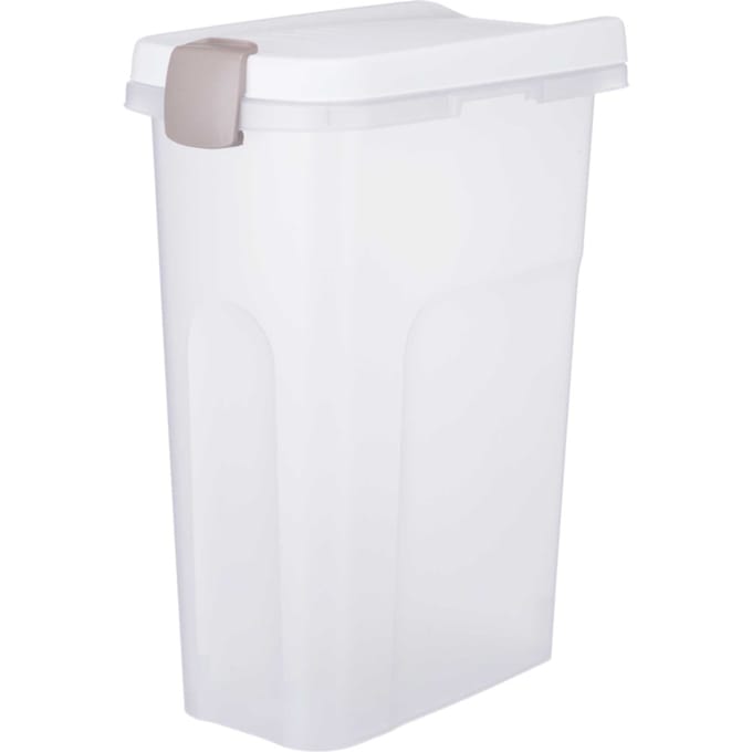 Trixie voerton luchtdicht afsluitbaar kunststof transparant wit / wit - 15 LTR 22X34X41,5 CM
