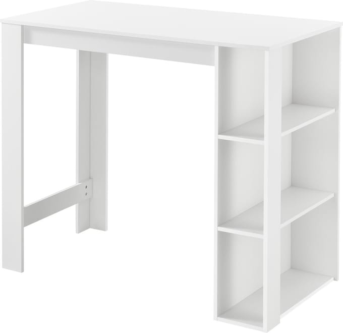 Bartafel Danderyd met 3 planken 120x60x105,5 cm wit [en.casa]