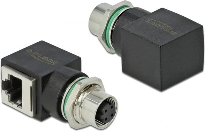 M12 4-pins D-gecodeerd (v) - RJ45 (v) industriële netwerkadapter - Profinet / TPU