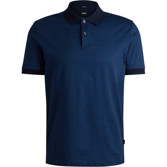 Boss Heren H-Parlay Getailleerd poloshirt (Donkerblauw)