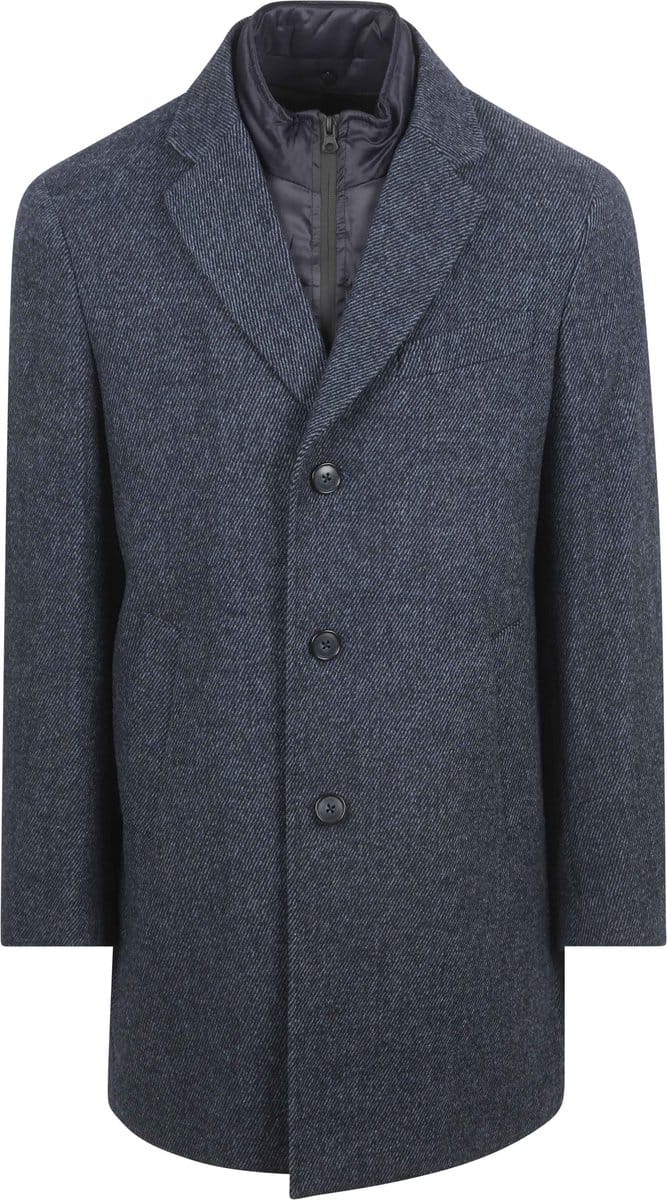 Suitable Coat Wol Twill Donkerblauw - Maat 54 - Heren - Mantels & coats