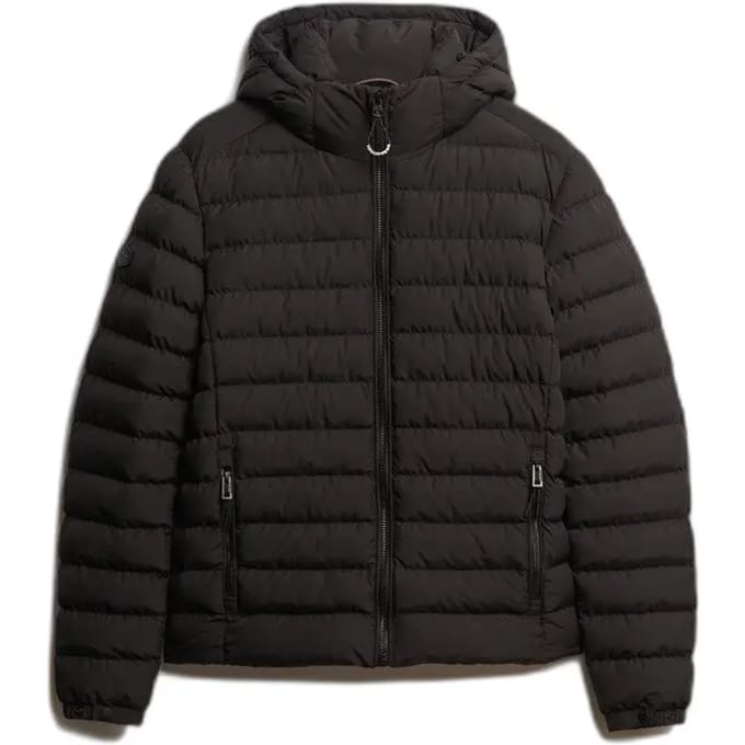 Superdry Fuji Gewatteerde Jas Met Capuchon Black Grootte: L