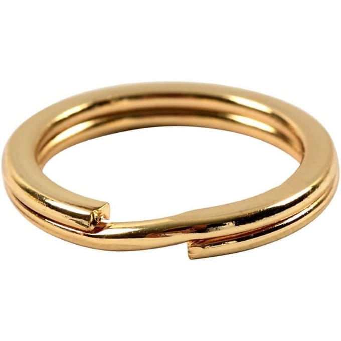 Creotime Splitring, d: 15 mm, verguld, GP, 15 stuks