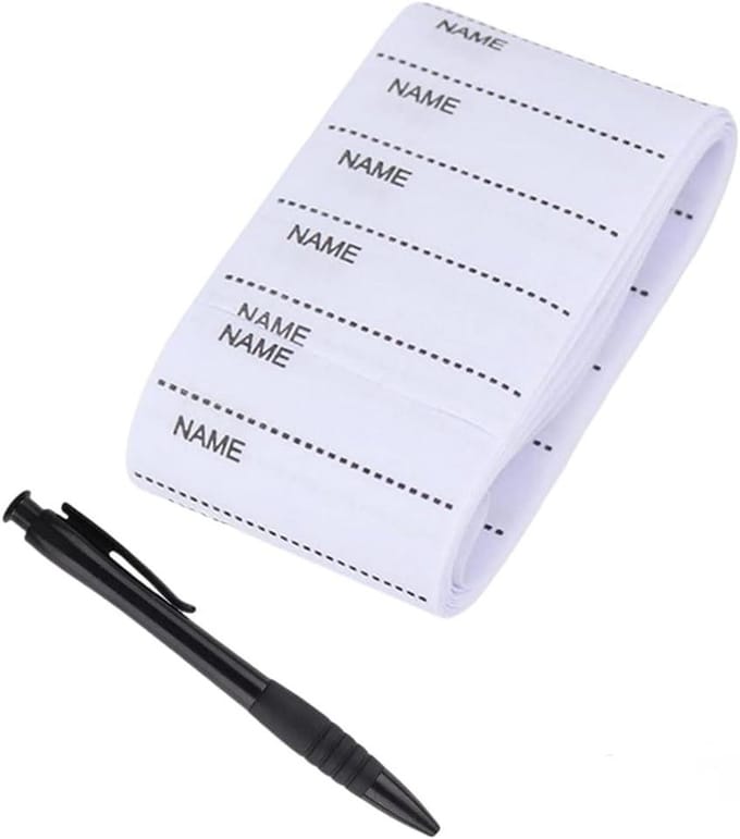 Naamlabels Strijkbaar - Kledingstickers - Kleding Markeren - Wasbaar & Duurzaam - 200 Stuks - Wit