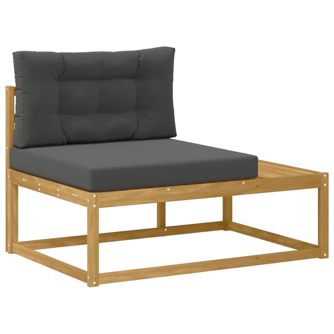 vidaXL - Buiten - eindsofa - met - kussen - Wit - 115 - x - 83 - x - 73 - cm - Polyester