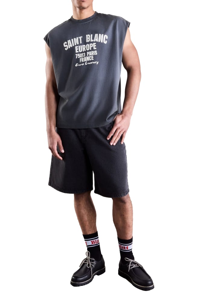 Oval Logo Denim Short