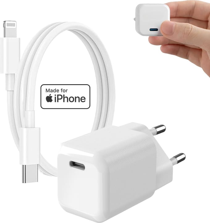 30w usb C adapter + Lightning kabel - Apple MFI gecertificeerd - Oplader voor iPhone 14 13 12 11 X / iPad / iPod