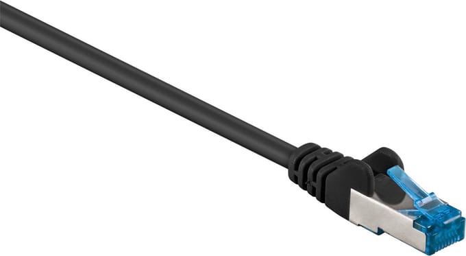 Pro CAT 6A patch cable S/FTP (PiMF) Zwart - Zwart - 0.25m