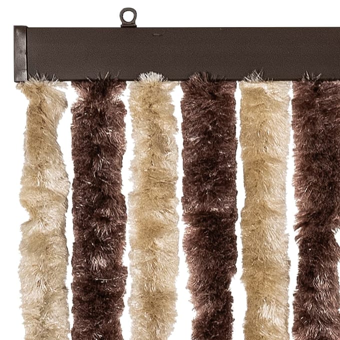 vidaXL - Vliegengordijn - 90x220 - cm - chenille - beige - en - lichtbruin