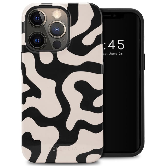Selencia Hoesje - Geschikt voor Apple iPhone 13 Pro - Backcover - Art Wave Black