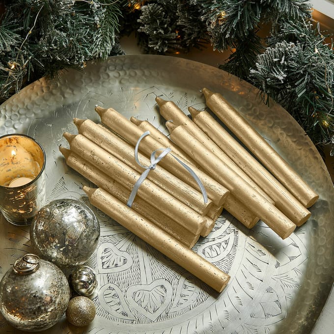 LOBERON Kaars set van 20 Lysarion goudkleurig