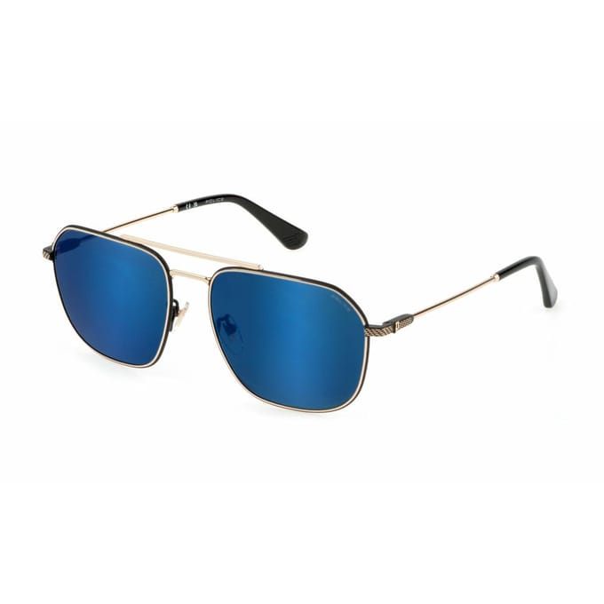 Police Aviator Heren Glimmend Roze Goud Rookspiegel Blauw SPLF64 Octane 1
