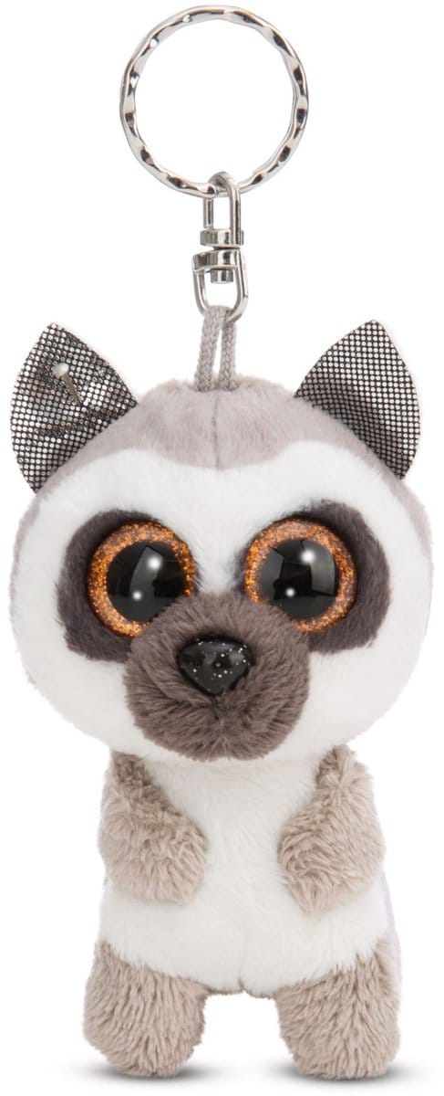 Nici sleutelhanger pluche Glubschis Lemur King Lou 5cm multicolor.