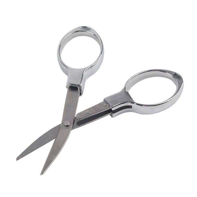 Mini Ciseaux de Pêche Pliants en Acier Inoxydable Porte-clés Emballage carte blister(Mèche) gray