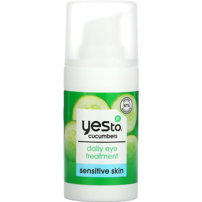 Yes To, Traitement Quotidien pour les Yeux, Concombre, 0,5 fl oz (15 ml) white