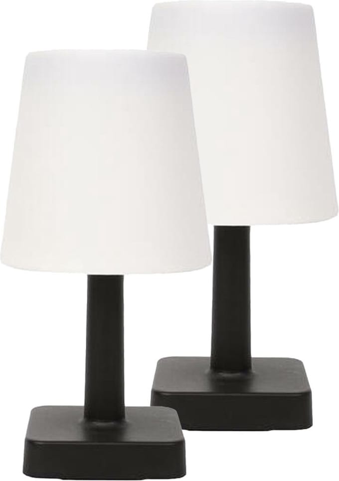 Benson Solar tafellamp LED - 2x - wit - 23 cm - IP44 - buiten - waterdicht tuinverlichting