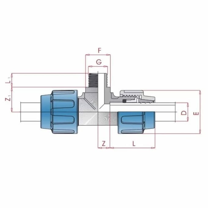 Raccord PE T 32mm en Compression en PP – Étanche et Durable pour Tuyauterie