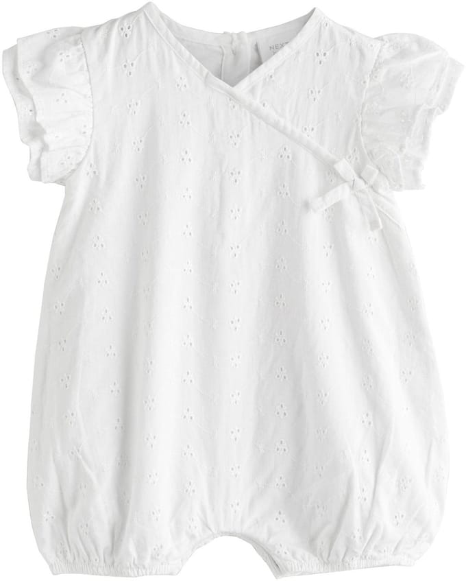 Next - Meisjes - Broderie Baby Romper - Wit