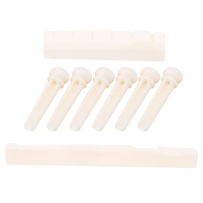 Clous de Chevalet et de Sillet en Os de Bœuf pour Guitare Remplacement Accessoires d'Instruments de Musique white