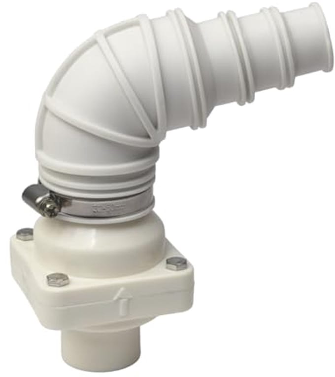 Ruimtebesparende verticale en horizontale terugslagklep met gebogen 90° aansluiting voor waterafvoer