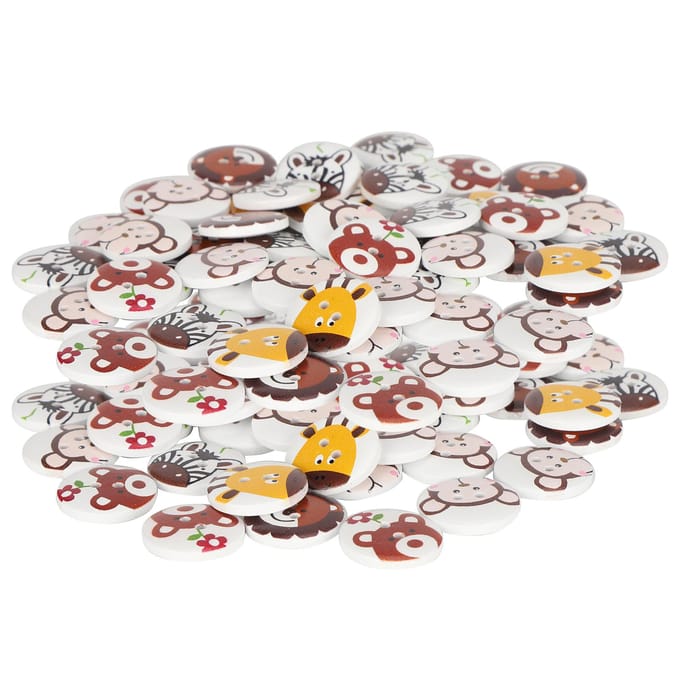 20mm houten knopen cartoon dier 2 gaten naaiknoop kinderkleding accessoires