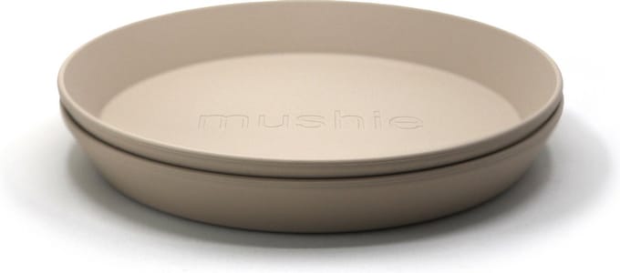 Mushie Bord rond - Kleur Vanilla - Set van 2 - Kinderservies