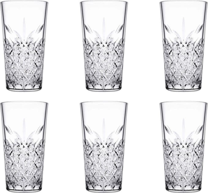 Timeless longdrinkglazen - Waterglazen - 360ml - 14,5cm - Transparant - 6 stuks