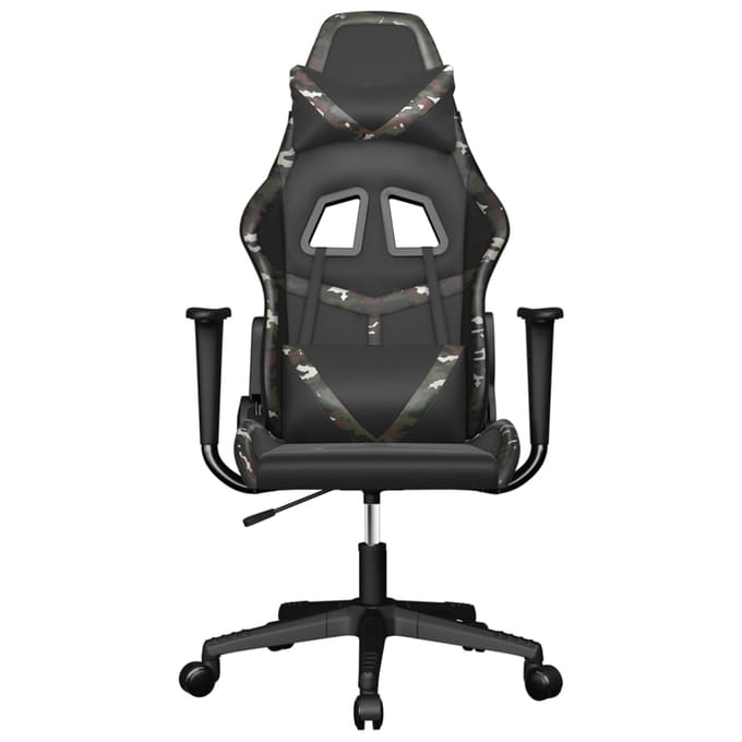 vidaXL - Gamestoel - kunstleer - zwart - en - camouflage
