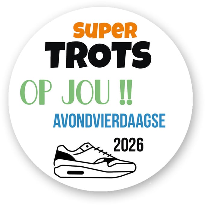 25 x Stickers avondvierdaagse - trots op jou - vierdaagse - Wandelen - Avond4Daagse - Sluitstickers Pimp Studio