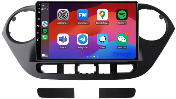 CarPlay autoradio geschikt voor Hyundai i10 | 2014 t/m 2017 | Android 13 | Draadloos Apple CarPlay & Android Auto | 2GB + 32GB | QuadCore processor | Denago DNG-A16 | 2025 model | 2014 2015 2016 2017 | Bluetooth & Wifi