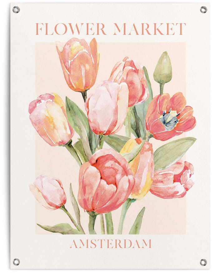 Tuinposter Tulpen uit Amsterdam - 80 x 60 - Canvas - REINDERS