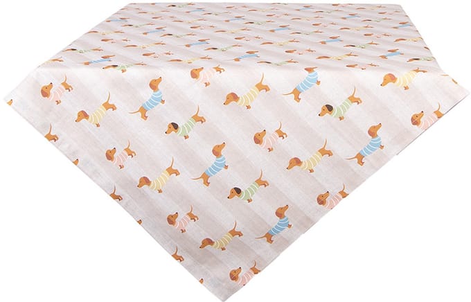 Clayre & Eef Tafelkleed 100x100 cm Beige Katoen