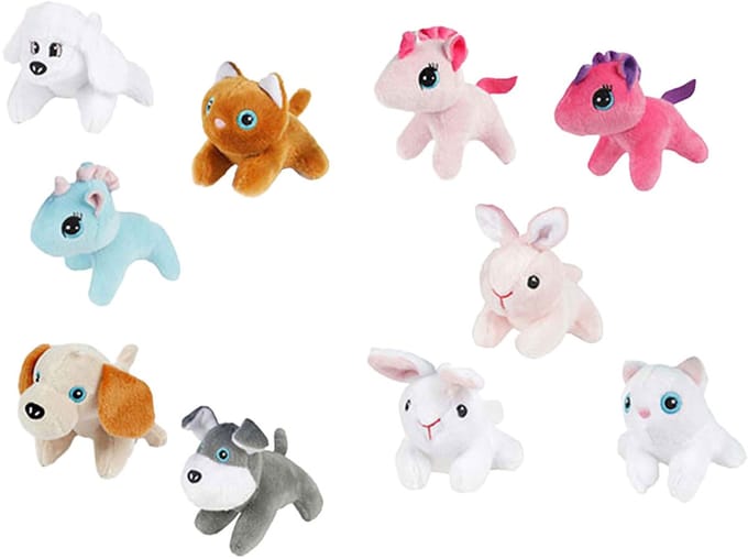 Knuffel Pluche Dier in Draagkoffer, 10cm
