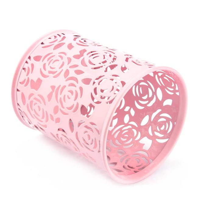 Bureau Organizer Hol Rozenbloem Patroon Pen Potlood Houder Container pink