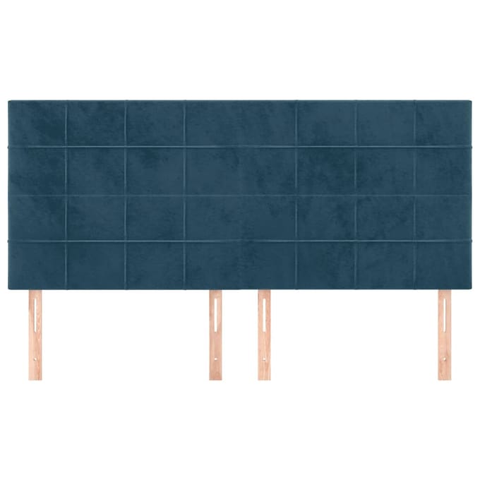 vidaXL - Hoofdbord - donkerblauw - 200x5x118/128 - cm - fluweel
