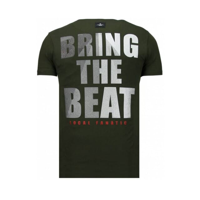 Local Fanatic Skull bring the beat rhinestone t-shirt