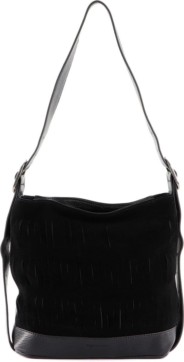 FREDsBRUDER Leren Schoudertas Rigla Crossbody Black Zwart