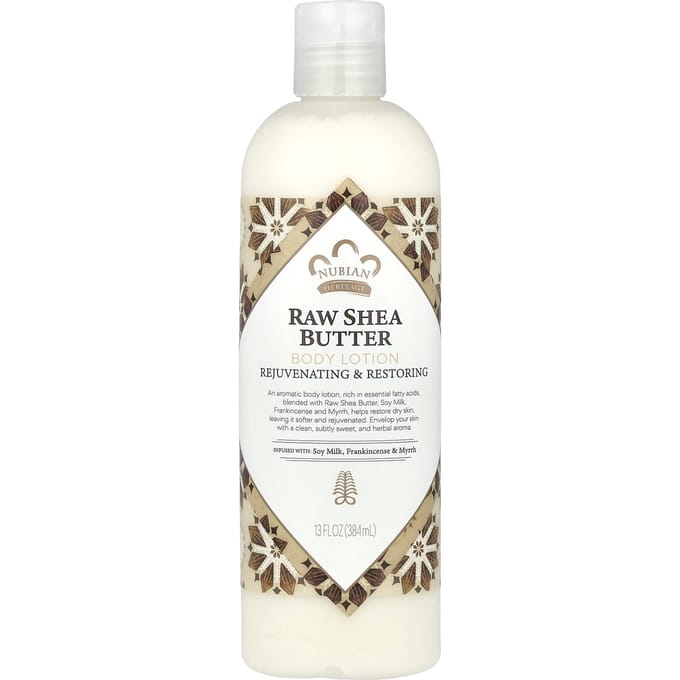 Nubian Heritage, Body Lotion, Raw Shea Butter, 13 fl oz (384 ml) white
