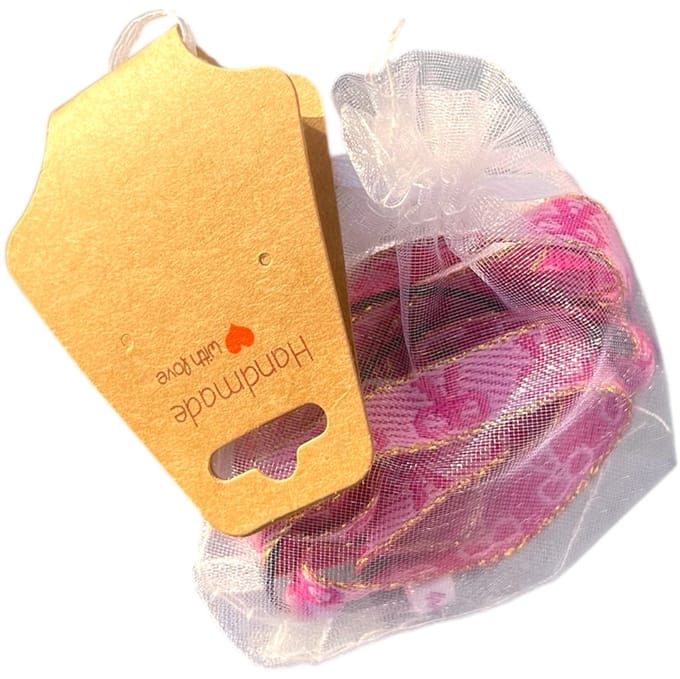 festival armbandje roze ribbon
