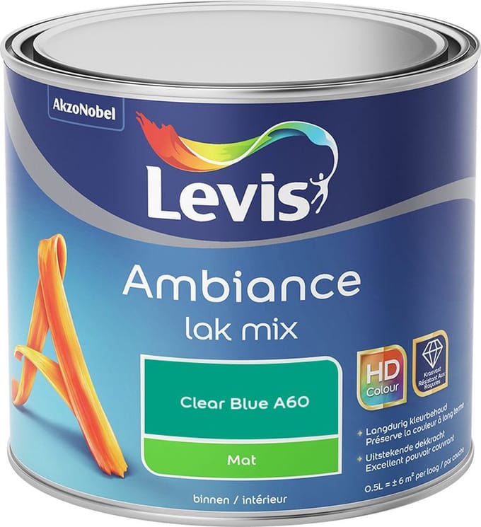 Levis - Ambiance Lak Mat Mix - Clear Blue A60 - Mengverf - 0,5 L
