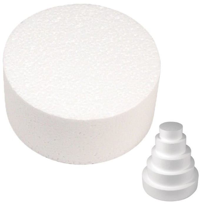 Rayher Piepschuim vormen schijf - 3x - 30 cm breed en 7 cm hoog - wit - knutselen - taartschijf - cirkel