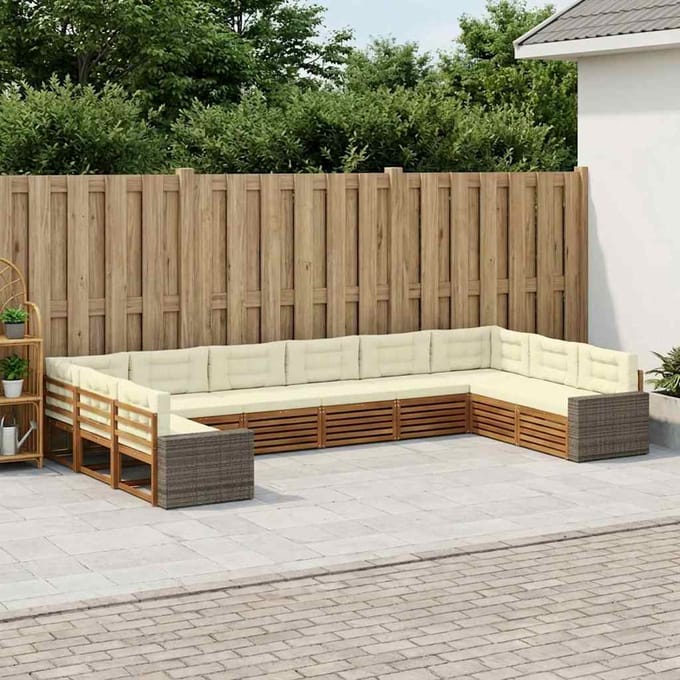 vidaXL - Sofa-Sets - 10 - st - Massief - Acacia - Hout