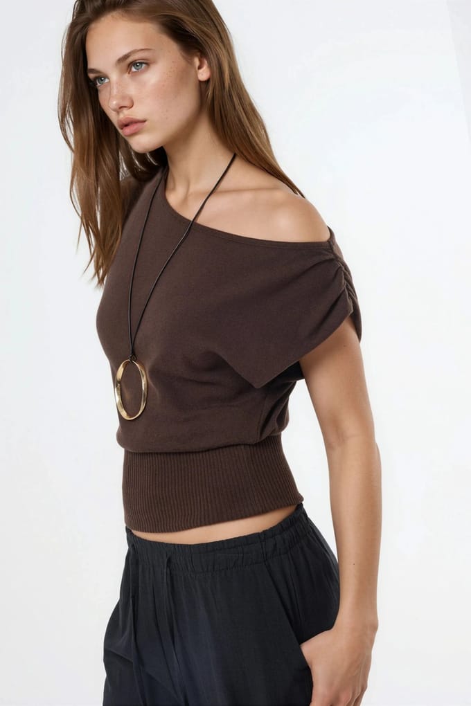 Bootnek Geribbelde Blouse