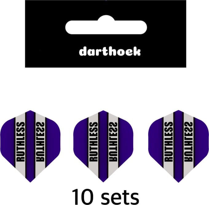 Darthoek| Flights | Ruthless | Blauw | 10 Sets | (30 stuks) |