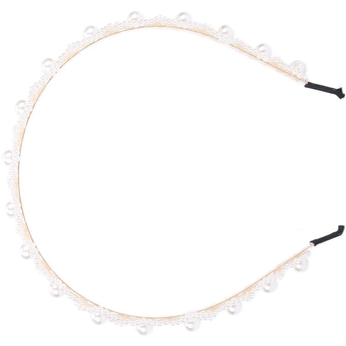 Faux Parel Modieuze Dames Legering Hoofddeksel Haarband Bruiloft Feest HaaraccessoireB white