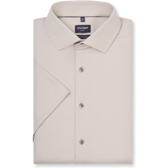OLYMP Luxor 24/Seven Overhemd, Modern Fit, Global Kent, Taupe