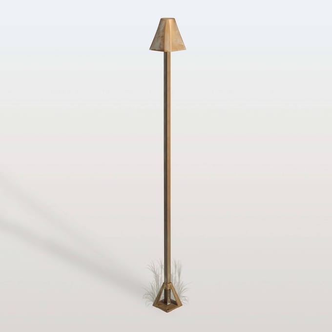 Moretti Luce LED tuinpadverlichting Silva Frame, hoogte 100 cm, antiek messing, IP65