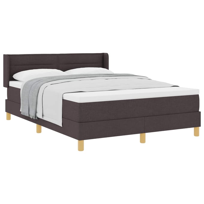 vidaXL - Boxspring - bed - met - matras - Donkerbruin - 200 - x - 140 - cm - Stof